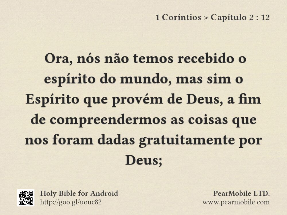 1 Coríntios, Capítulo 2:12